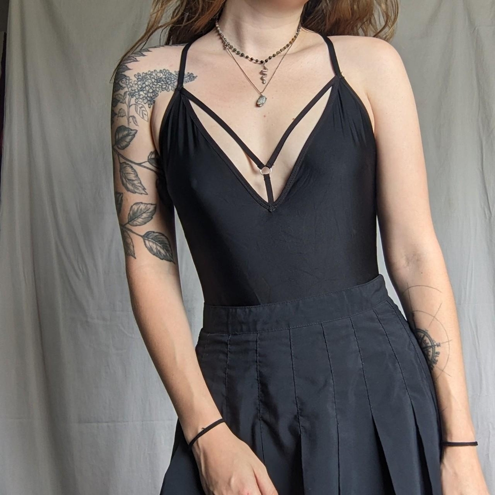 La Senza Black Strappy Spandex Bodysuit